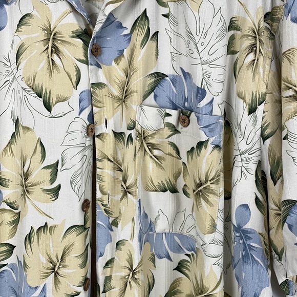 Paradise Coves men's short sleeve Hawaii leaves button down 1 front pocket shirt - Picture 3 of 7